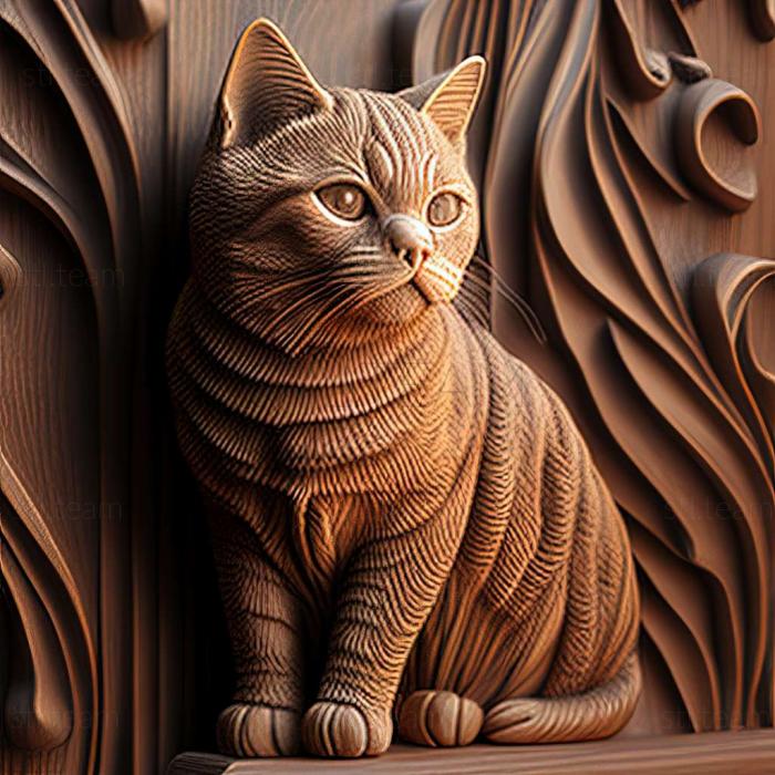 3D модель Американська короткошерста кішка (STL)